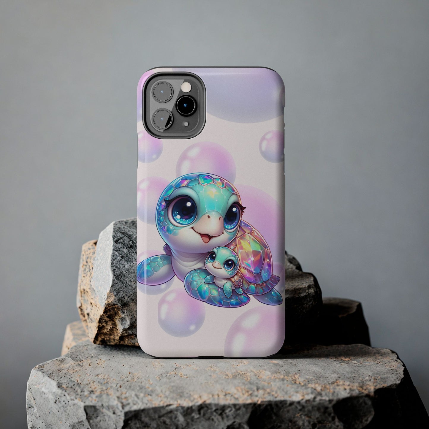 Mama & baby sea turtles summer aesthetics iPhone case. Compatible with iPhone models 11-15 including all mini, plus, pro & pro max. Custom phone case for smartphones. design for Girls, Woman