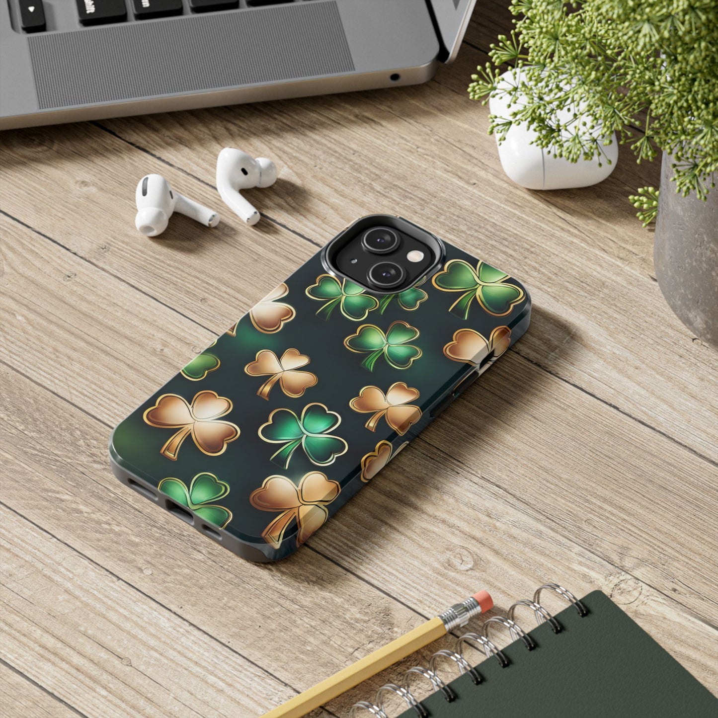 Green & Gold Shamrocks iPhone Case | Sole Artist Studio
