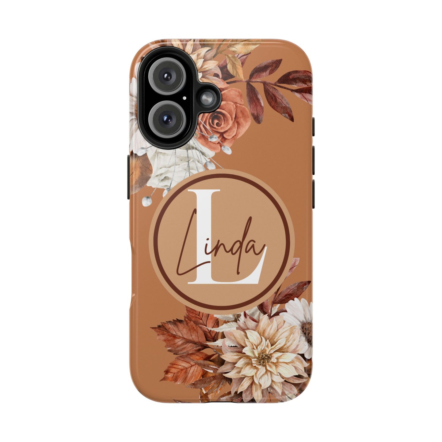 Custom Initial & Name Autumn Floral iPhone Case – Personalized Monogram Phone Cover