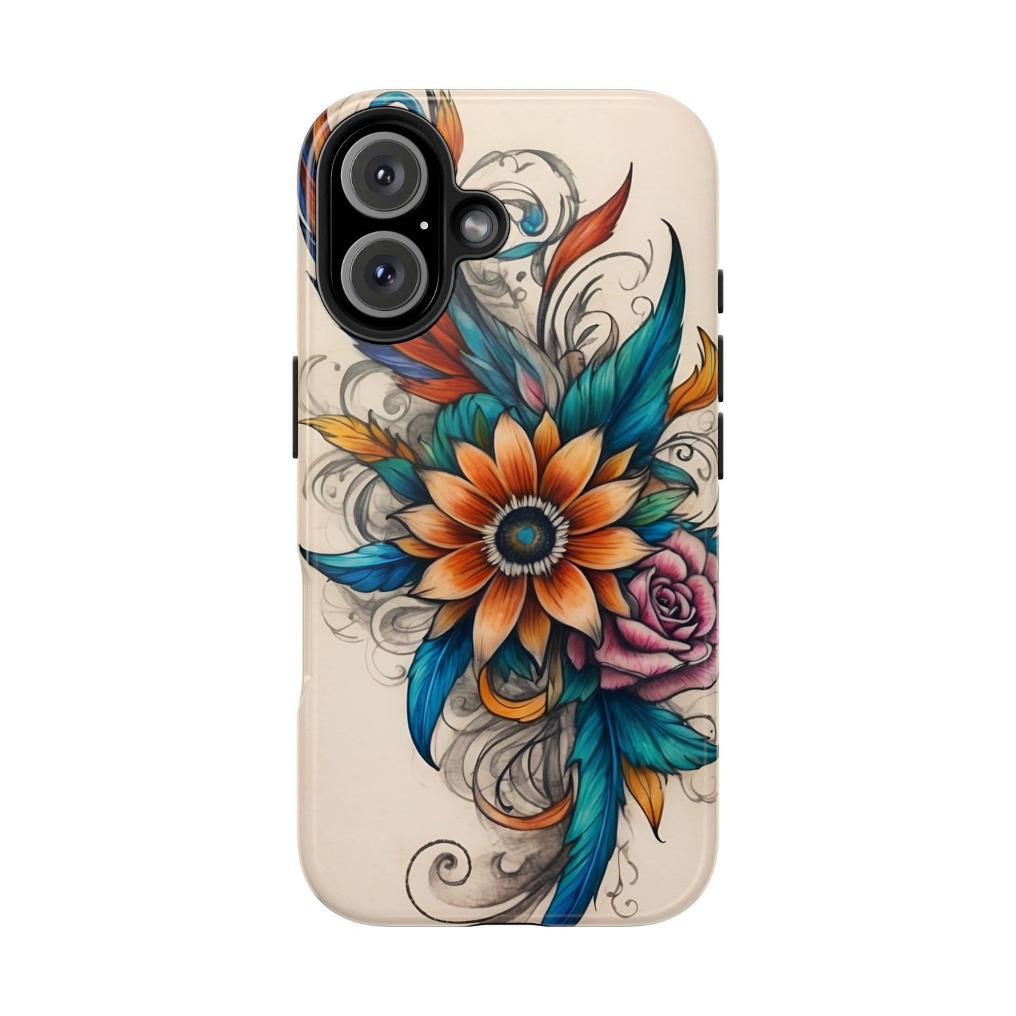 Tattoo Style Floral iPhone Case | Sole Artist Studio