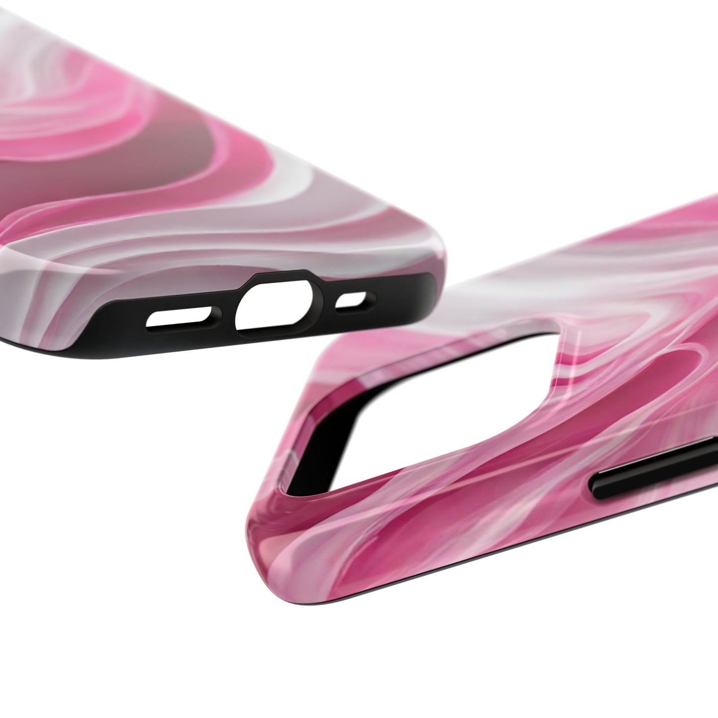 Pink & white wave-abstract iPhone case-phone accessories