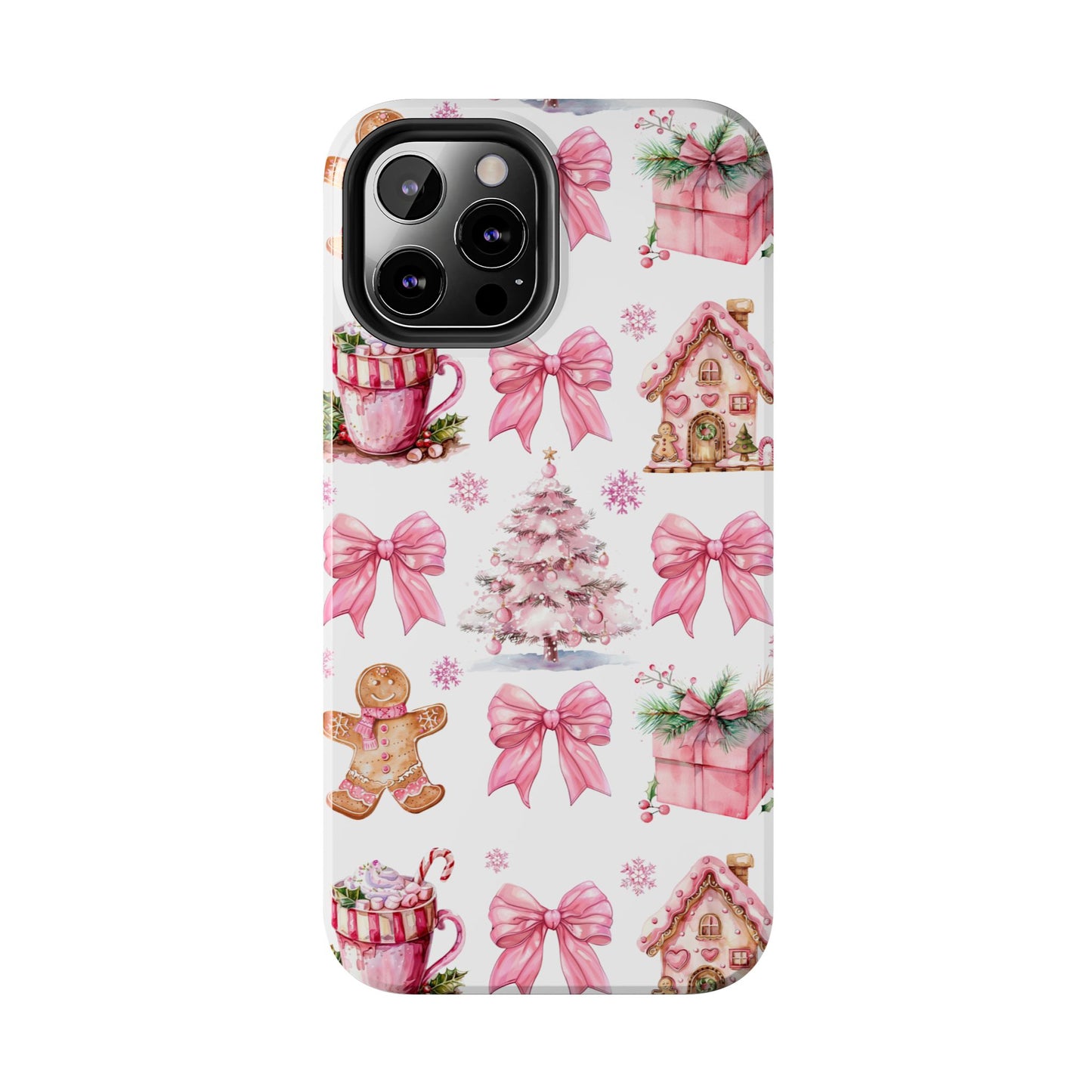 Vintage Pink Christmas Bow iPhone Case | Sole Artist Studio