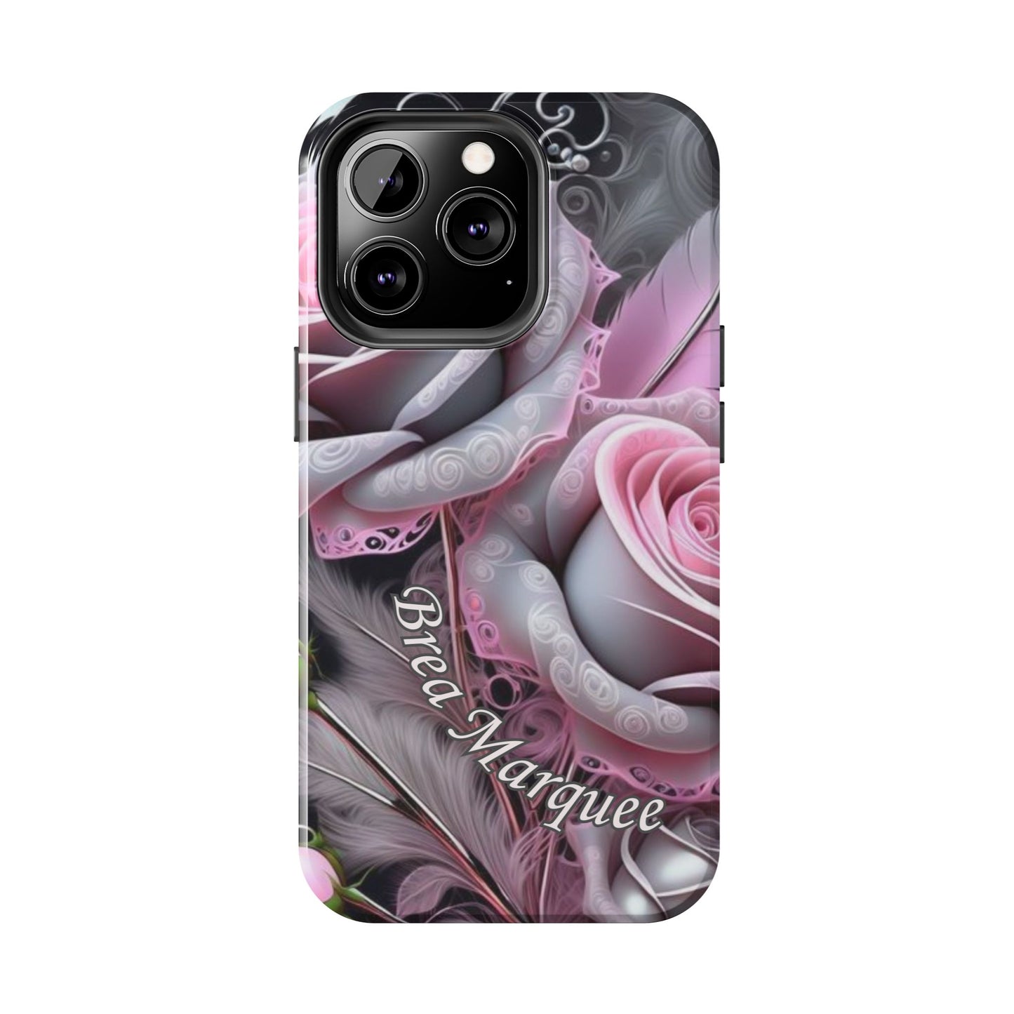 Custom Name Soft Floral iPhone Case – Personalized Elegant Phone Cover