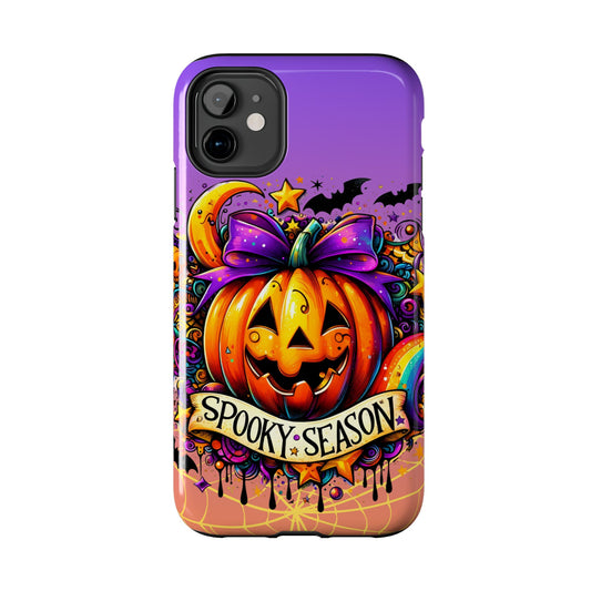 Spooky season pumpkin, Halloween themed Phone case iPhone compatible Models 11-16