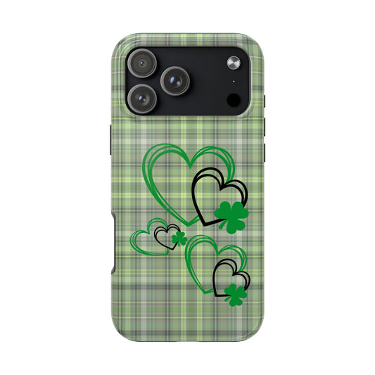 Plaid Hearts & Shamrock St. Patrick’s Day iPhone Case | Sole Artist Studio