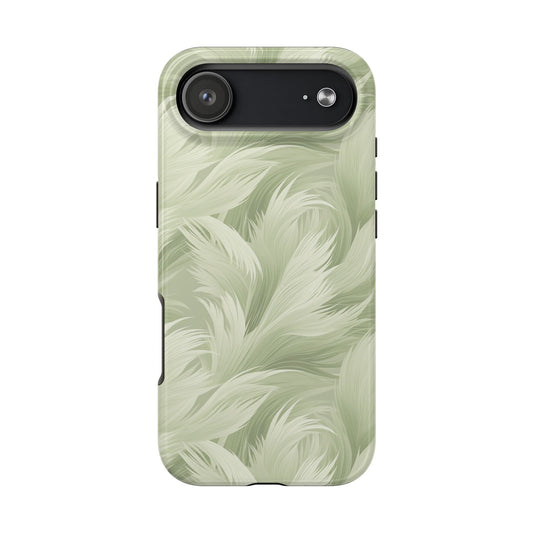 Feathered Sage Green Abstract iPhone Case | Sole Artist Studio