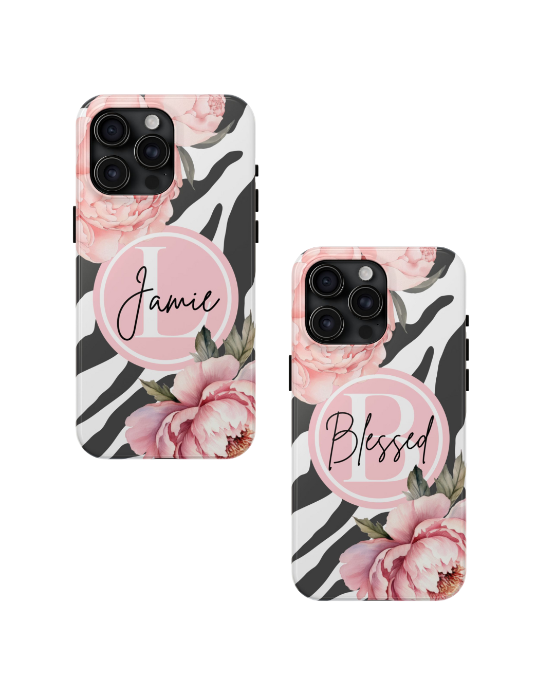 Custom Initial & Name Floral iPhone Case – Personalized Monogram Phone Cover