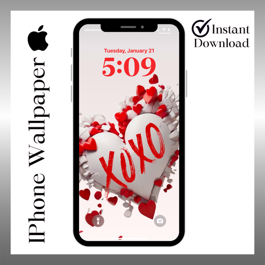 XOXO-iPhone wallpaper iPhone lock screen art digital download