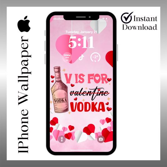 V is for Vodka-iPhone wallpaper iPhone lock screen art digital download