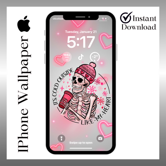 cold outside,like my heart-iPhone wallpaper iPhone lock screen art digital download