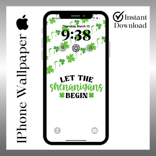 St. Patrick's Day wallpaper iPhone lock screen art digital download