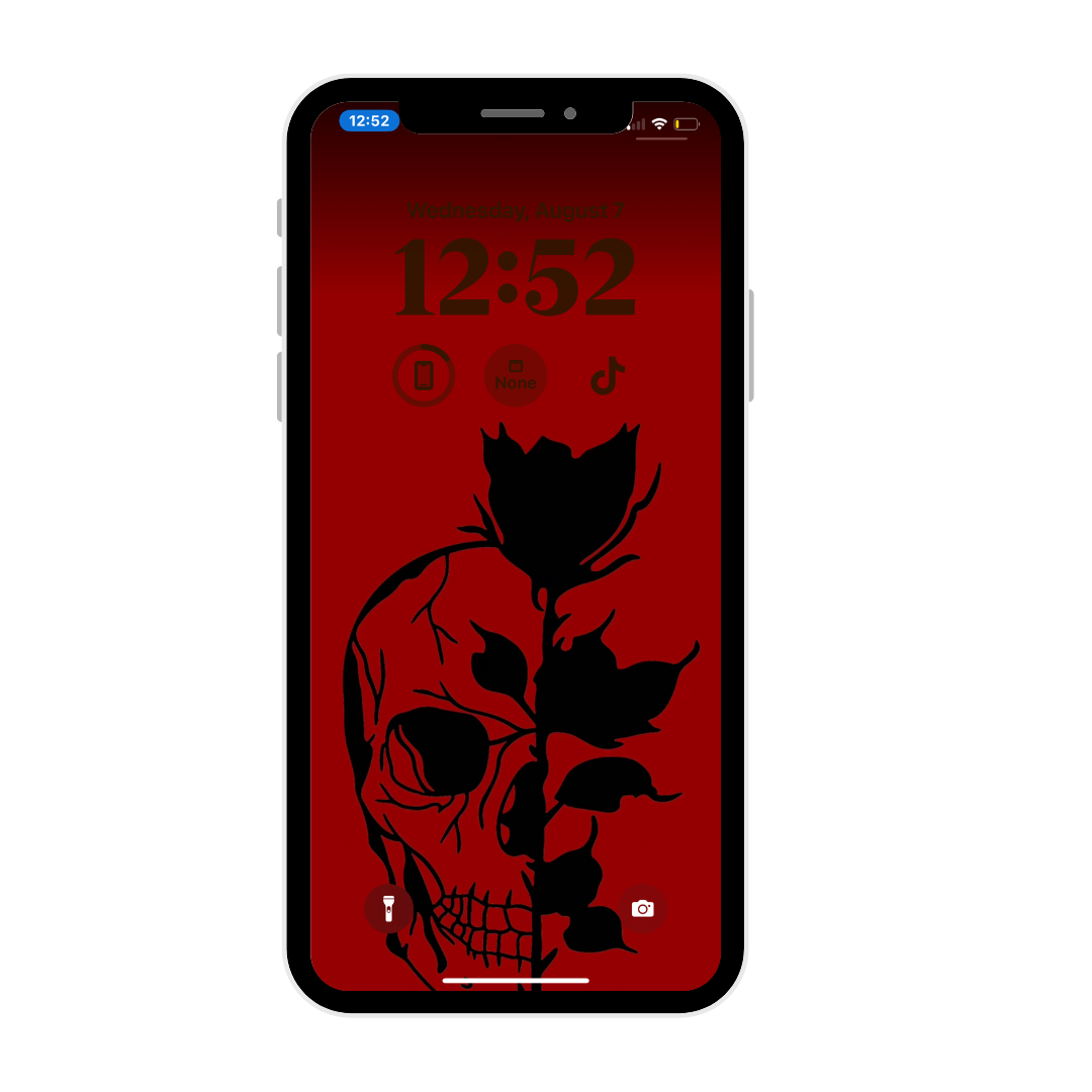 Rose & Skull iPhone wallpaper iPhone lock screen art digital download