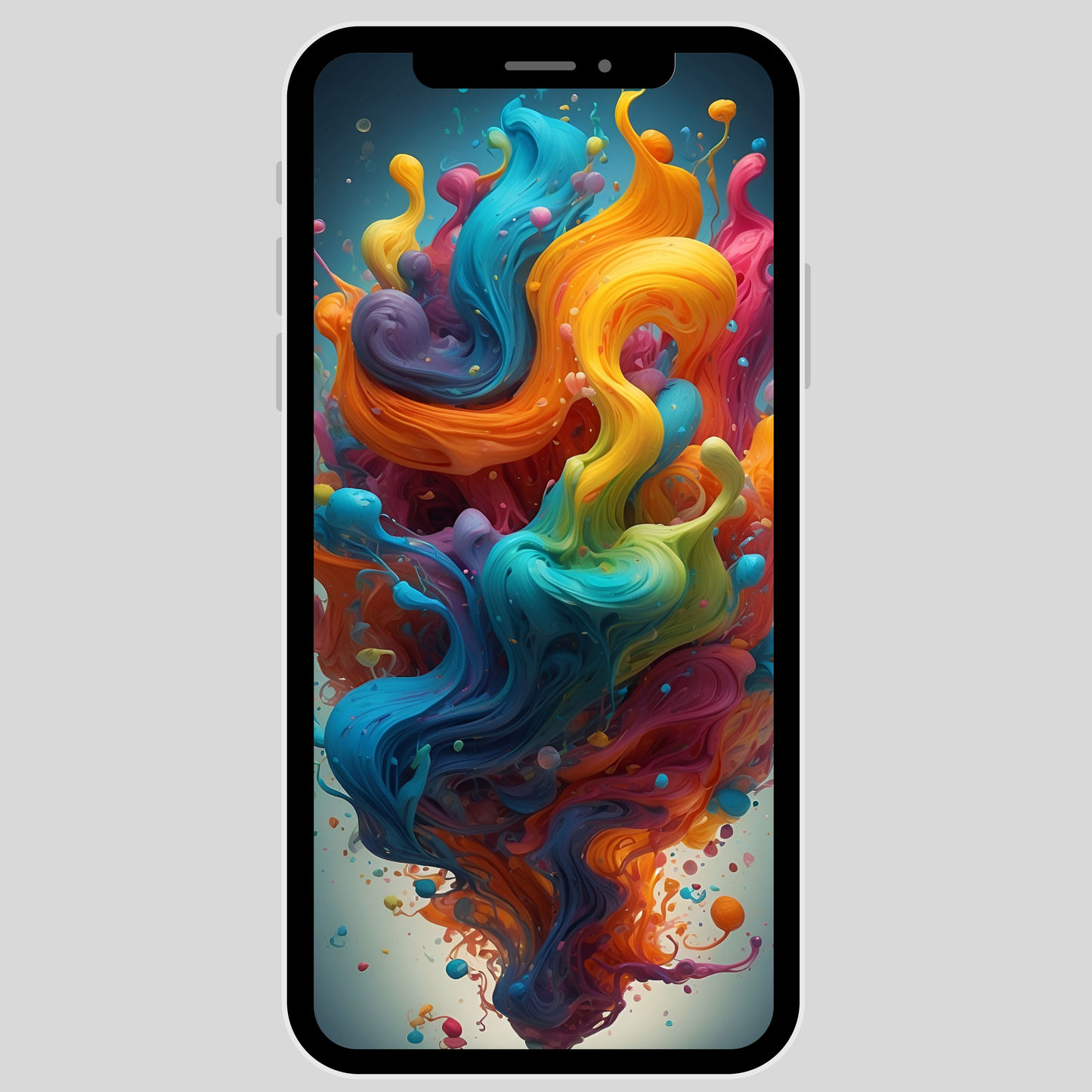 IPhone wallpaper/ Colorful paint explosion/ instant download