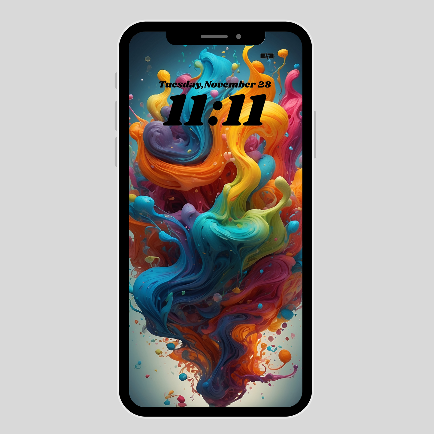 IPhone wallpaper/ Colorful paint explosion/ instant download