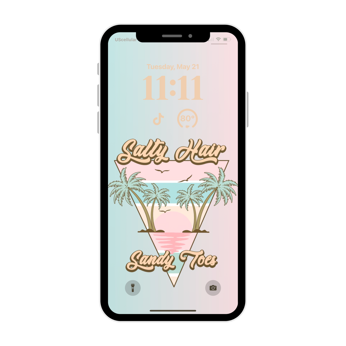 Salty hair & sandy toes phone wallpaper iPhone lock screen art digital download