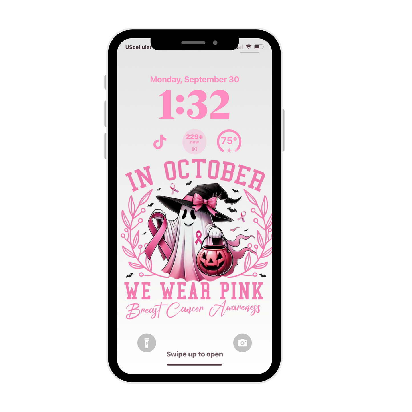In October we wear pink iPhone wallpaper iPhone lock screen art digital download