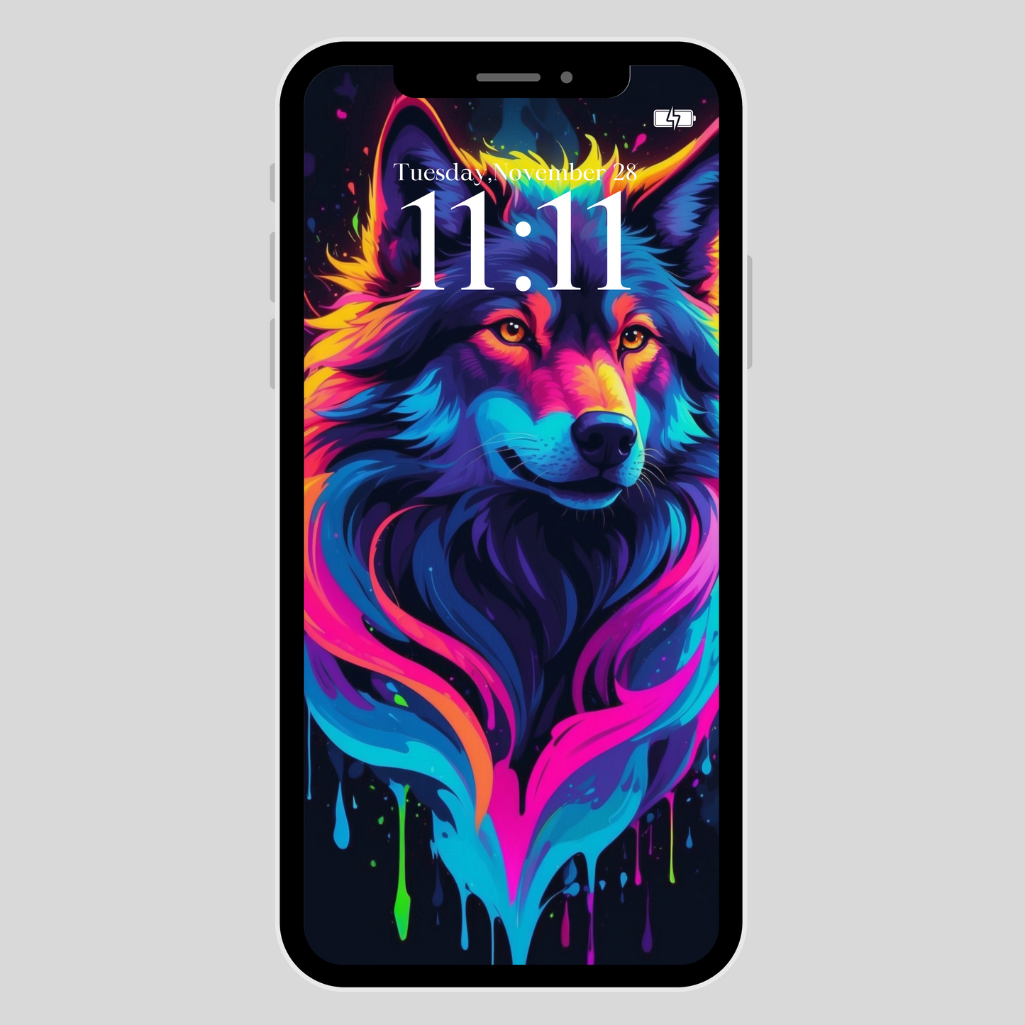 IPhone wallpaper/ Neon wolf