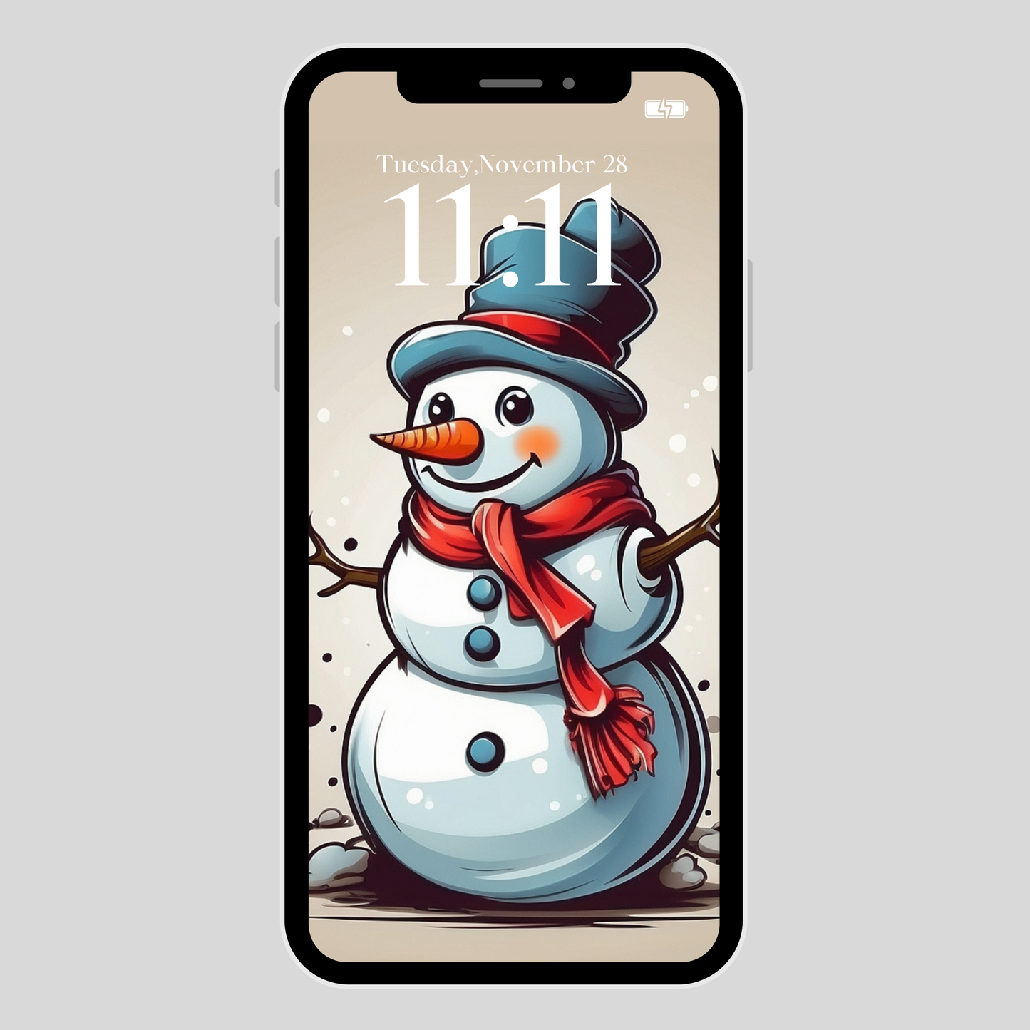 iPhone/iPad wallpaper/ Happy Vintage snowman
