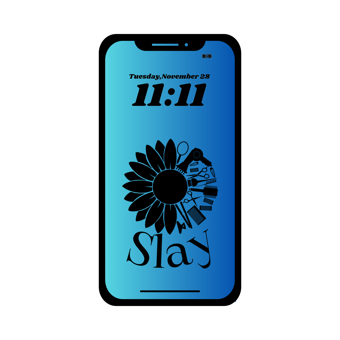 Hair stylist "slay" phone wallpaper iPhone lock screen art digital download