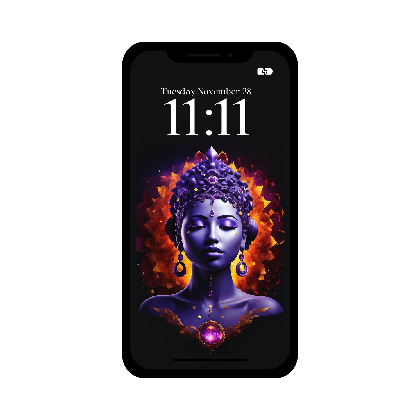 Chakra Goddess phone wallpaper iPhone lock screen art digital download
