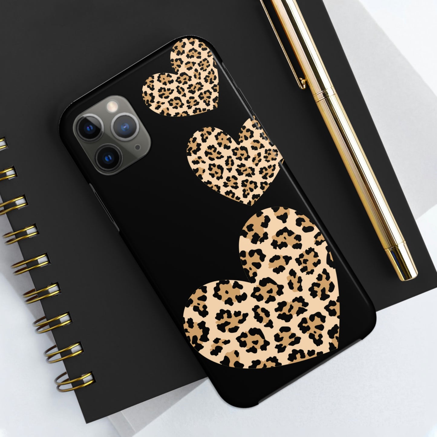 leopard hearts/ Tough IPhone Case/ Hearts