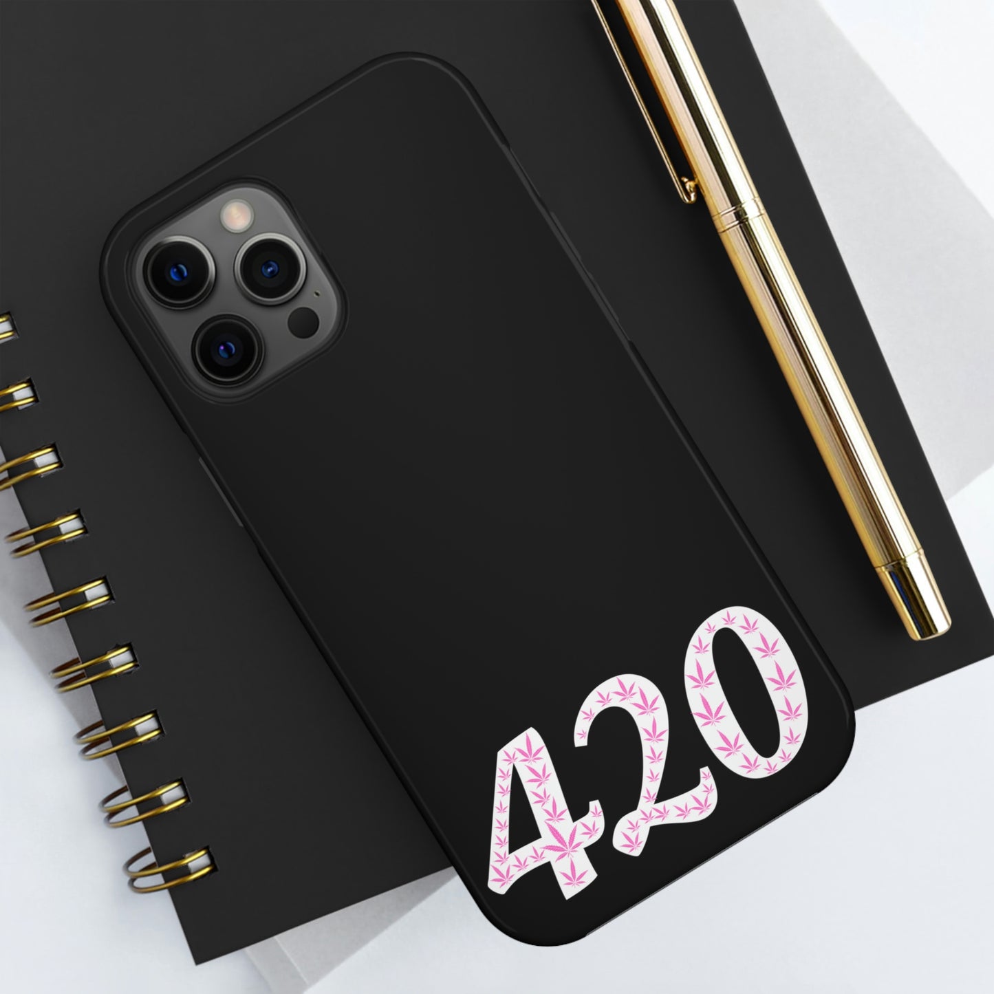 420 pink pot leaf Tough IPhone Cases, Case-Mate
