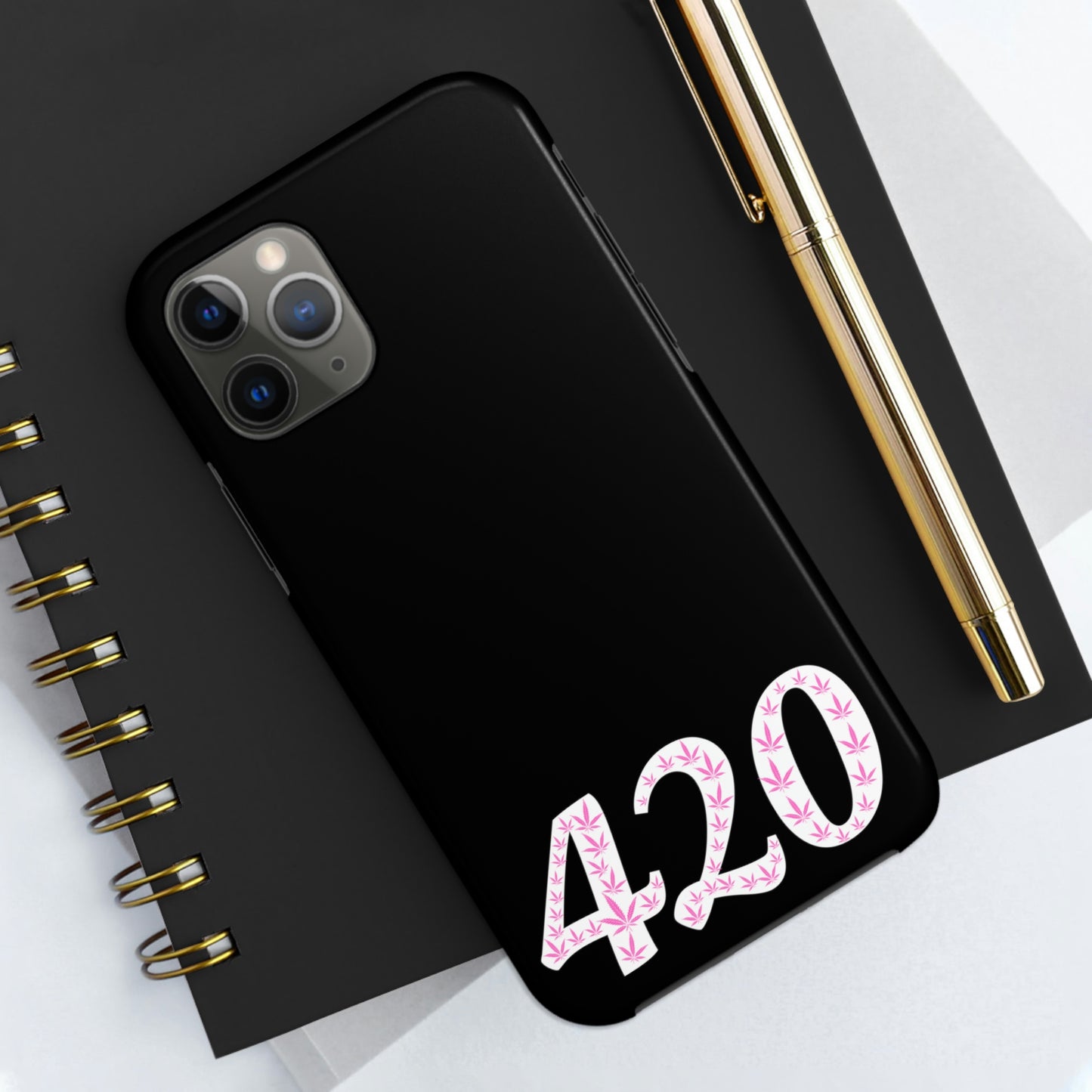 420 pink pot leaf Tough IPhone Cases, Case-Mate