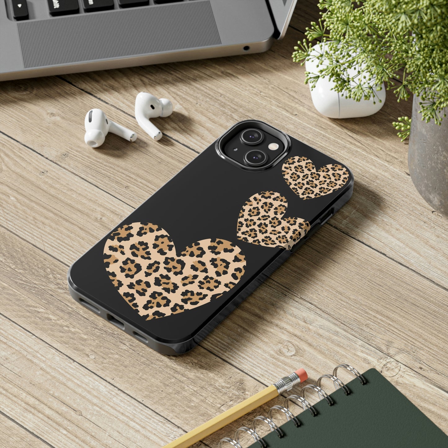 leopard hearts/ Tough IPhone Case/ Hearts