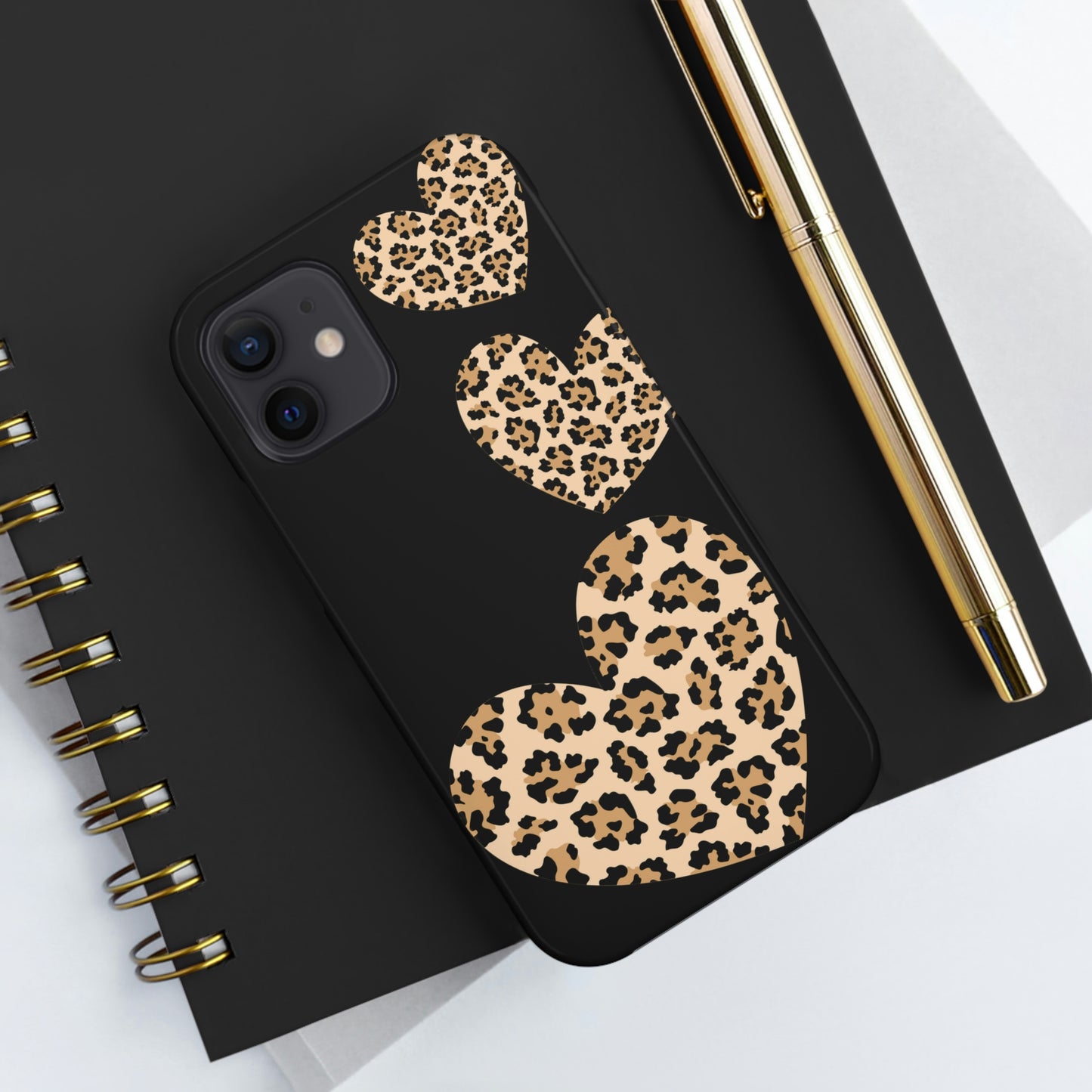 leopard hearts/ Tough IPhone Case/ Hearts