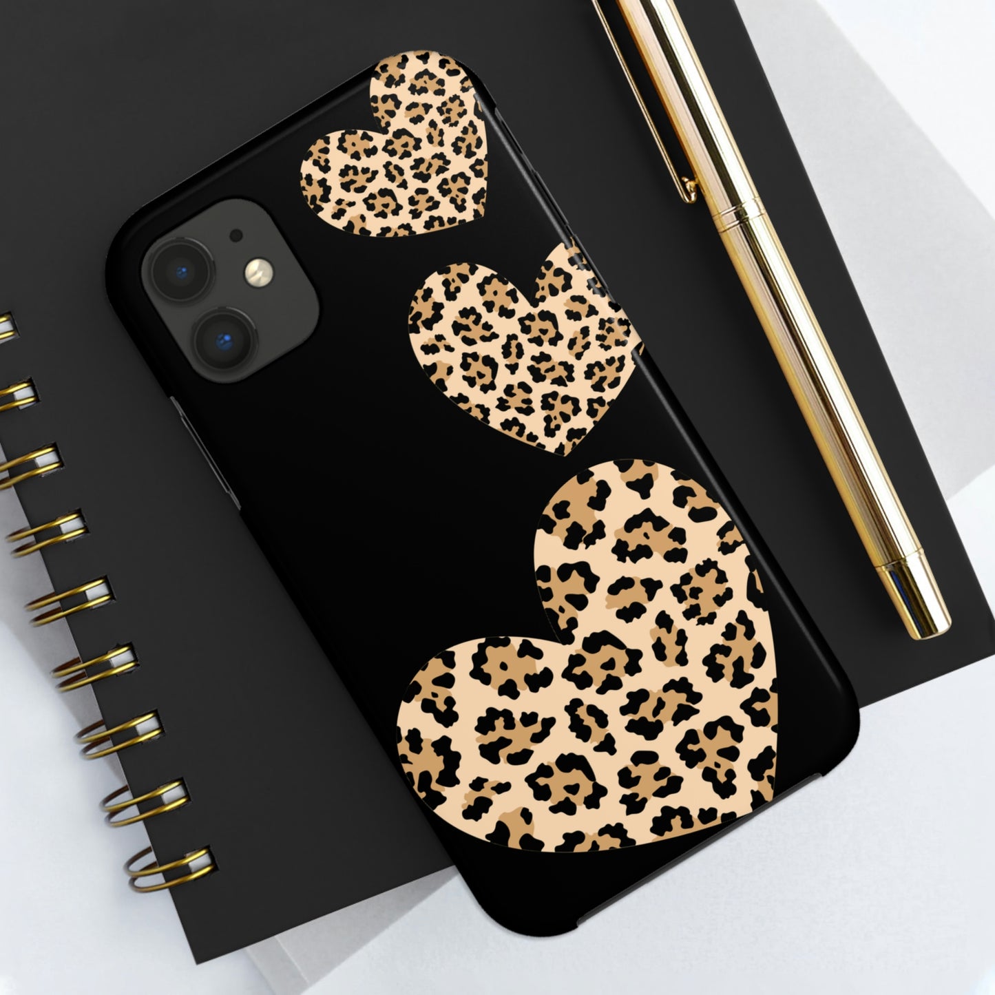 leopard hearts/ Tough IPhone Case/ Hearts