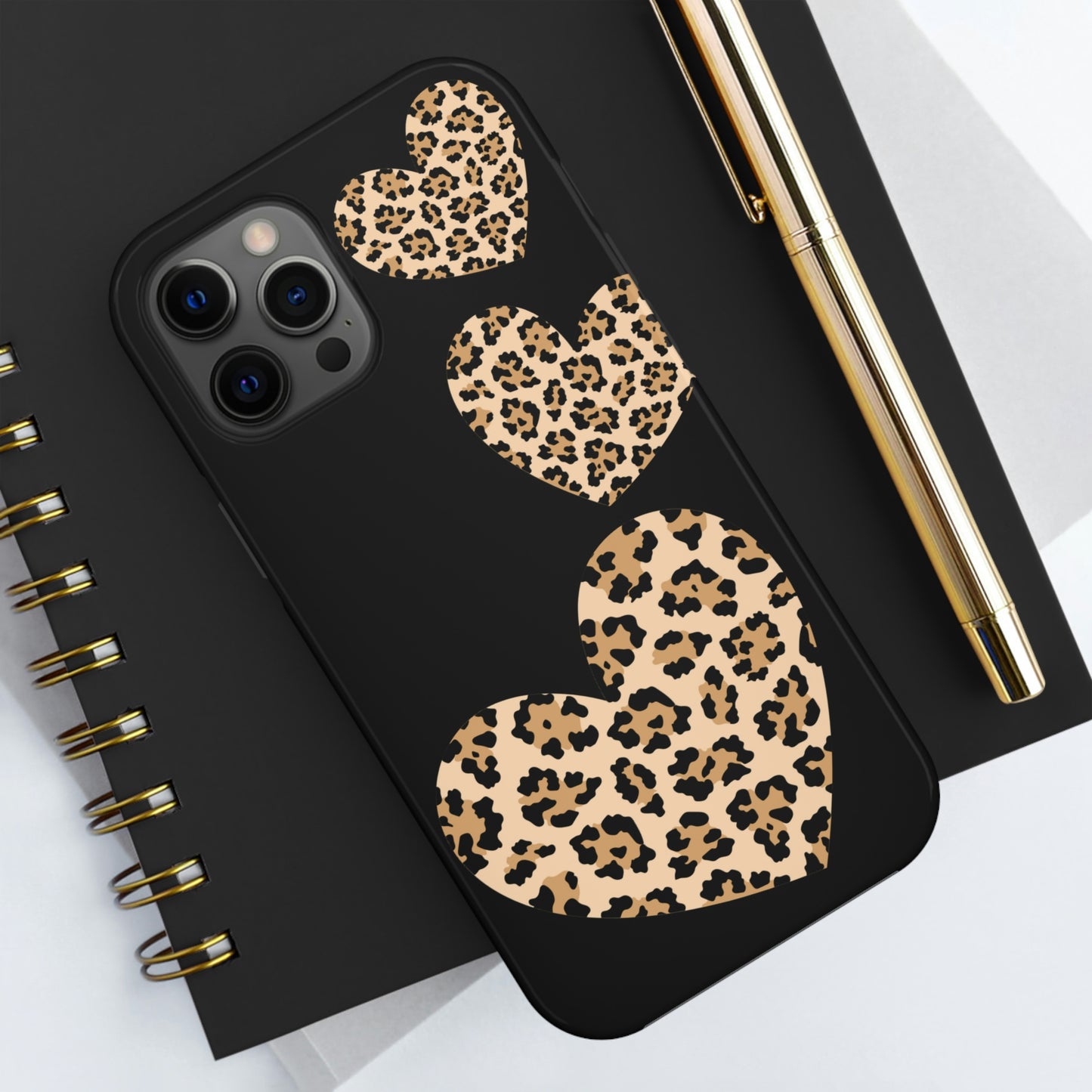 leopard hearts/ Tough IPhone Case/ Hearts