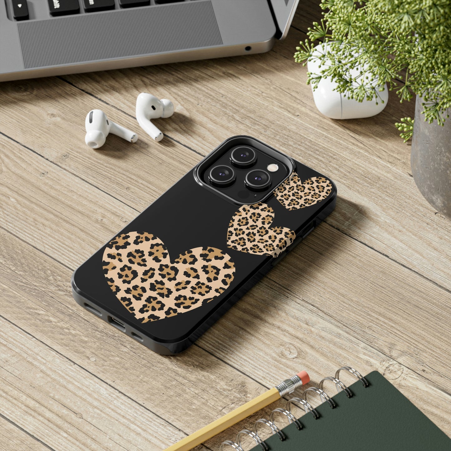 leopard hearts/ Tough IPhone Case/ Hearts