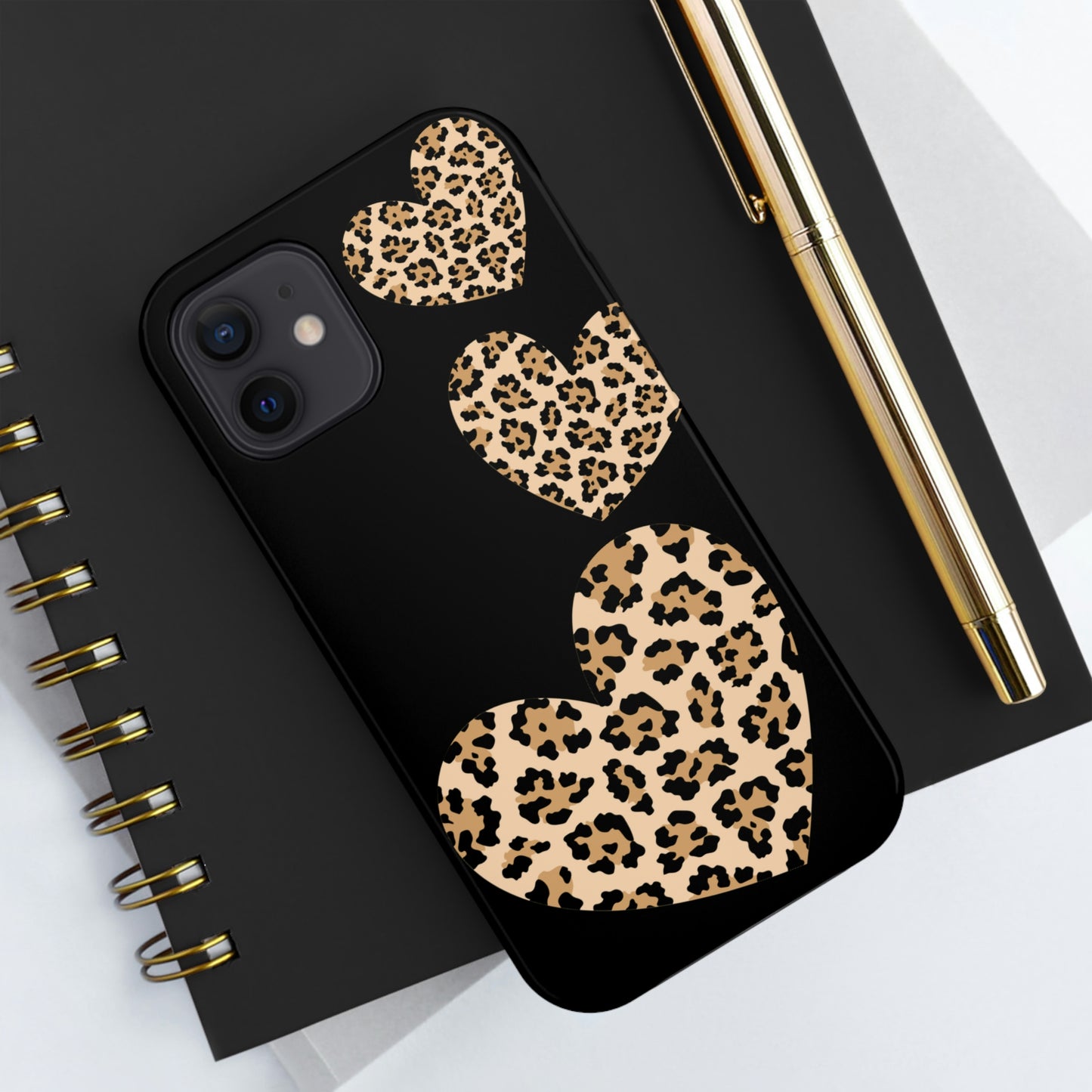 leopard hearts/ Tough IPhone Case/ Hearts