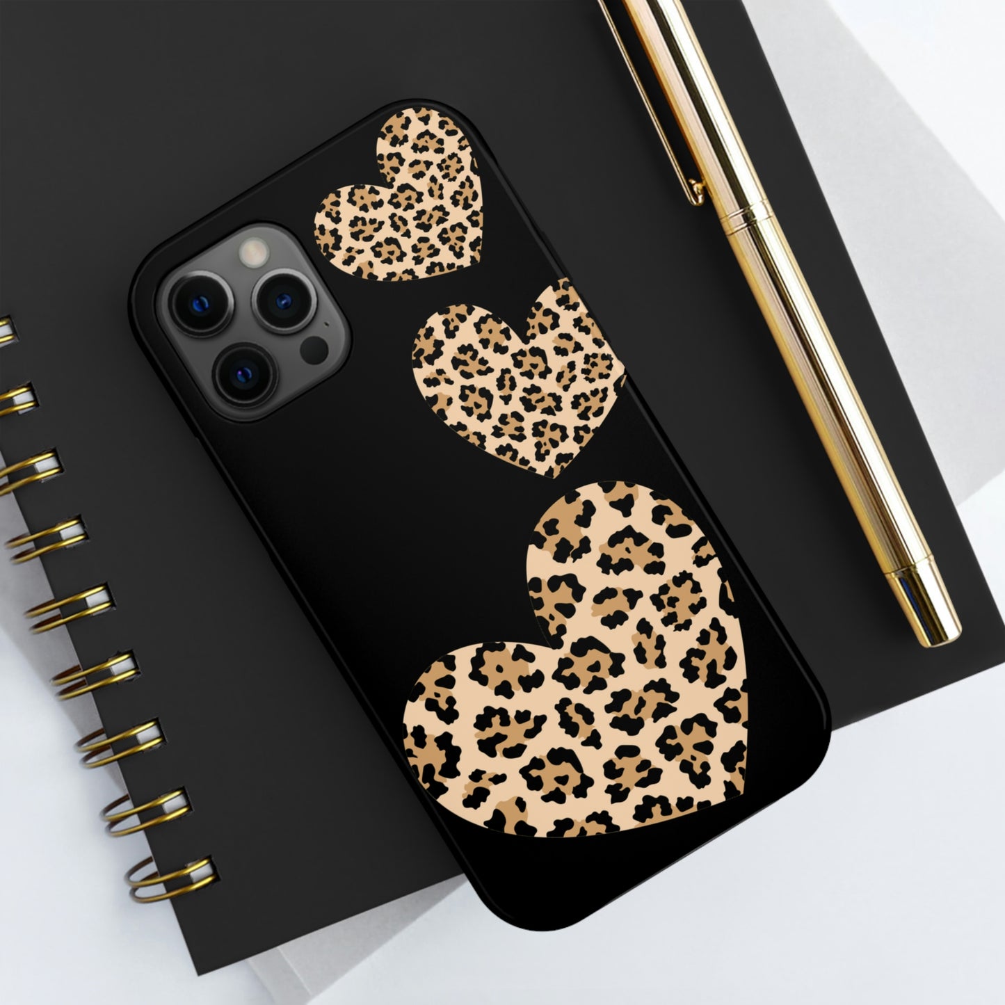 leopard hearts/ Tough IPhone Case/ Hearts