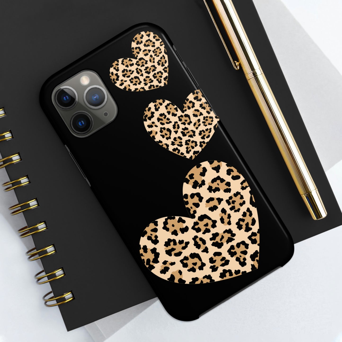 leopard hearts/ Tough IPhone Case/ Hearts